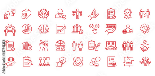 Business ethics icon set. Editable line icons. Vector illustration.