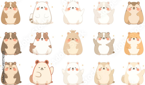 Cute cartoon vector set of different clothes and fashion items for kids and holidays