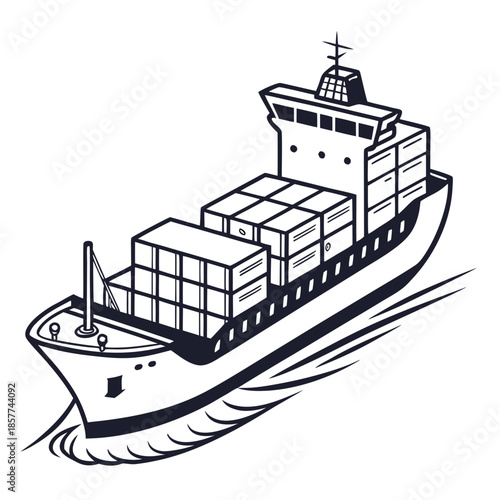Cargo ship sailing with containers