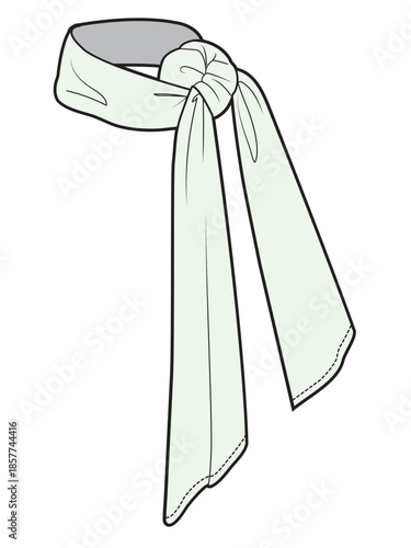 Headband vector design mockup template technical flat drawing.