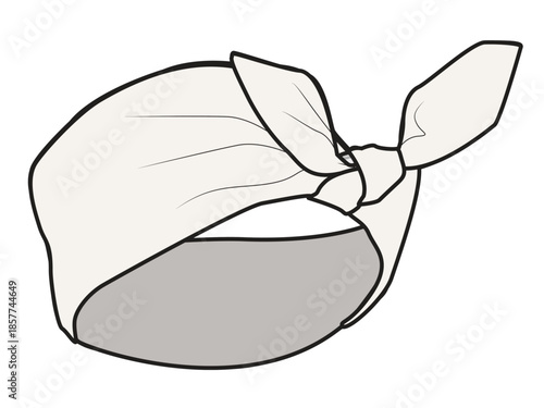 Headband design technical flat sketch vector mockup template.