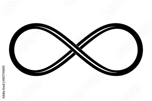 holographic-infinity-loop silhouette vector,  abstract design black symbol
