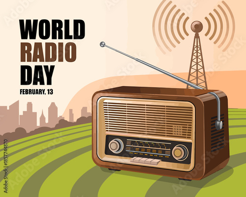 World Radio Day Vector Illustration