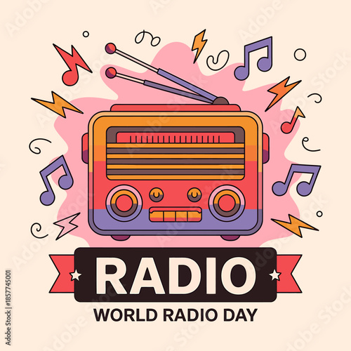 World Radio Day Vector Illustration