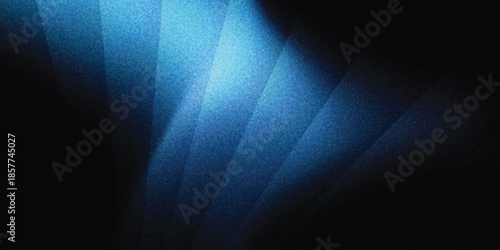 Glowing blue abstract shape, dark grainy black blue background with glass effect, noise texture futuristic dynamic poster header cover wallpaper banner backdrop