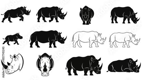 Rhino silhouettes collection