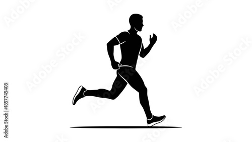 Runner silhouette in motion