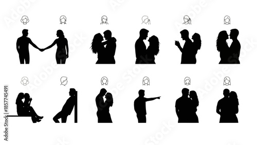 Silhouette couple moments series