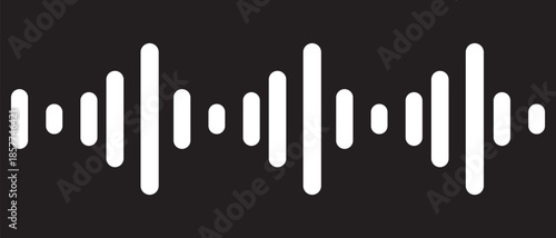 blue sound wave icon. Podcast soundwave line of voice. Record music player. Mobile talk track. Sound waves for voice message. Audio wave icon.