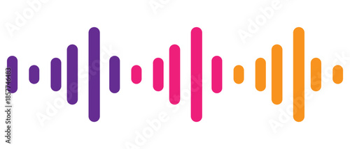 blue sound wave icon. Podcast soundwave line of voice. Record music player. Mobile talk track. Sound waves for voice message. Audio wave icon.