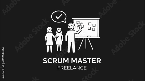 Scrum Master Freelance Team Meeting Agile Project Management.