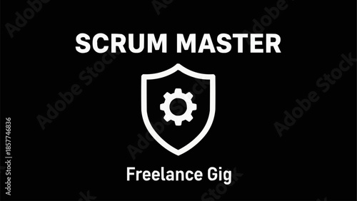 Scrum Master Freelance Gig Shield Icon.