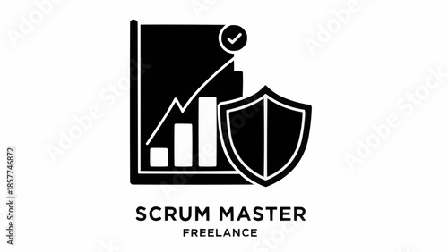 Scrum Master Freelance Business Growth and Security Icon.