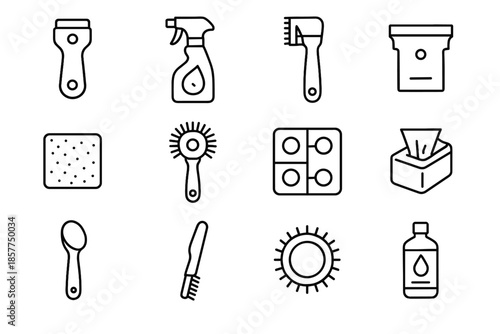 Tools cleaner burner icons grease vector ring icon scraper stovetop cleaning flame