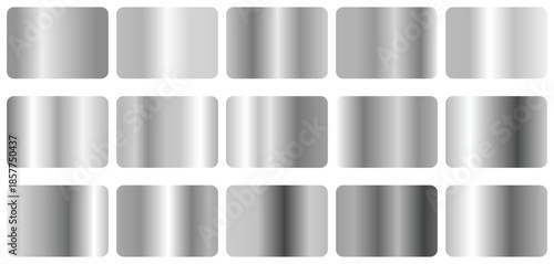 Silver background texture vector icon seamless pattern. Light, realistic, elegant, shiny, metallic and silver gradient illustration.  Steel gradients collection. set of metallic silver gradient banner