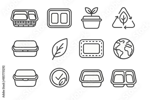 Waste fiber friendly biodegradable container badge tray icon bamboo plastic compostable eco