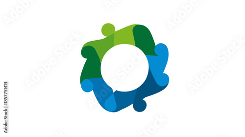 Colorful abstract community circle graphic, diverse people network, teamwork, collaboration, social connection concept illustration.