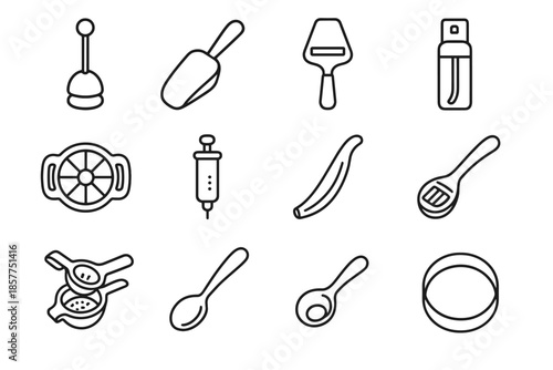 Lemon icon slicer vector spoon divider pancake squeezer food icons prep scoop