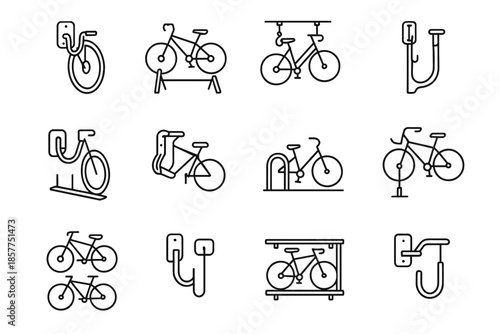 Parking vector hanger freestanding garage icon storage icons foldable bike rail clamp