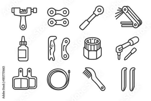 Lever wrench vector patch icon cable essentials brake repair touring tool pad