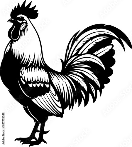 Rooster silhouette vector illustration