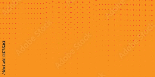 Abstract halftone background. Dots halftone orange color pattern gradient texture with technology digital background. Cartoon halftone retro pattern. Abstract template design for poster, card .