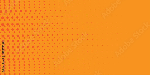 Abstract halftone background. Dots halftone orange color pattern gradient texture with technology digital background. Cartoon halftone retro pattern. Abstract template design for poster, card .
