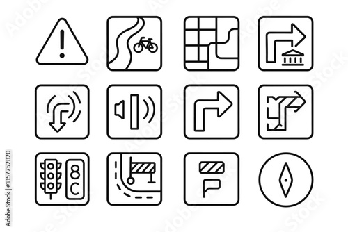 Grid cycling buzz icon tile countdown vector icons dot crossroad reminder urban