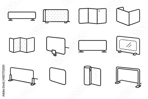 Acrylic foam divider vector pad desk workspace partition icon boundary adjustable