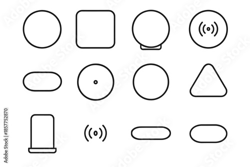 Thin icon indicator plate vector minimalist charger surface triangle dock mat wireless