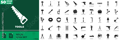 Tools Solid Editable Icons set