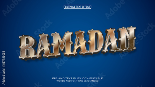 Ramadan gold style text effect editable