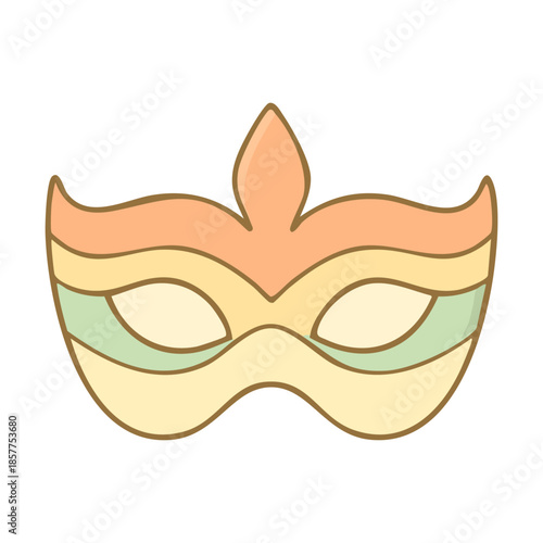 Carnival Mask Vector Icon Illustration Cartoon Symbol Face Design Masquerade Costume Party Fun Decoration