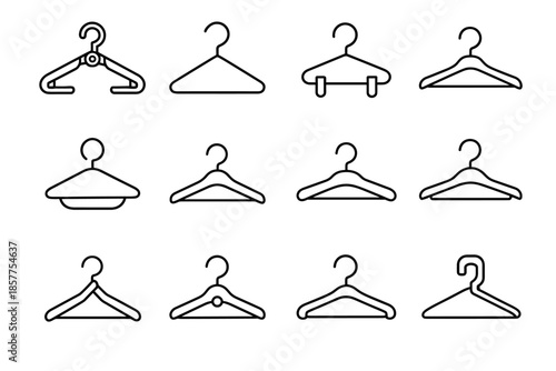 Hanger collection wrist vector fold plastic hookless clothes triangle icon wire