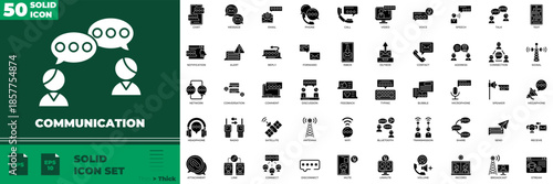 Communication Solid Editable Icons set