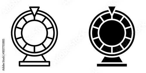 Lucky Casino Roulette Icon set. Symbol isolated white background. vector illustration. color editable.
