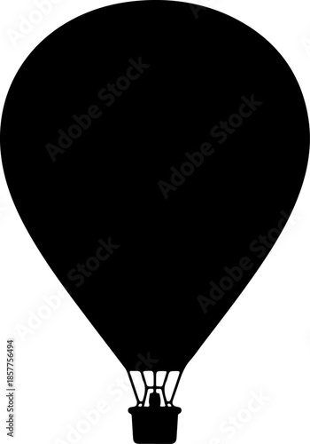 Vintage hot air balloon silhouette vector illustration
