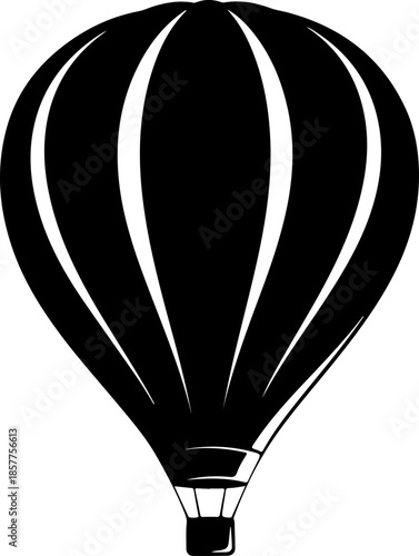 Vintage hot air balloon silhouette vector illustration