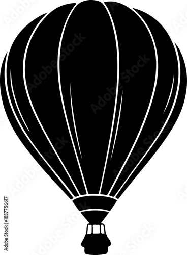 Vintage hot air balloon silhouette vector illustration
