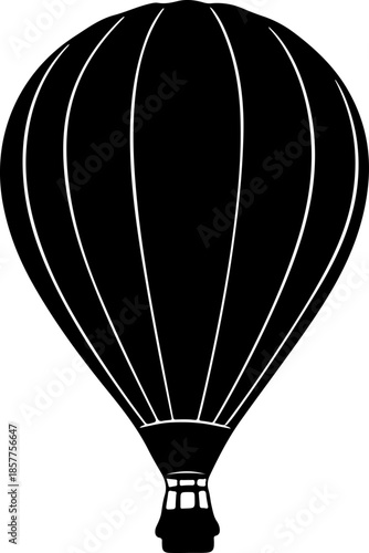 Vintage hot air balloon silhouette vector illustration