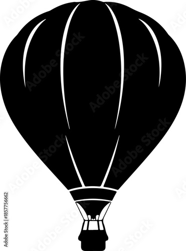 Vintage hot air balloon silhouette vector illustration