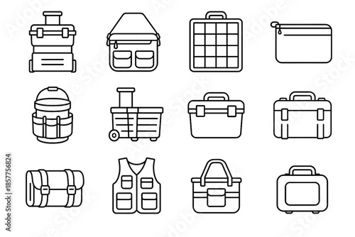 Shell bucket storage crate icon mobile vector portable bag toolbox basket case