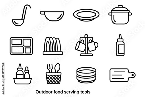 Tray food container holder icons dish serving plate icon condiment outdoor vector