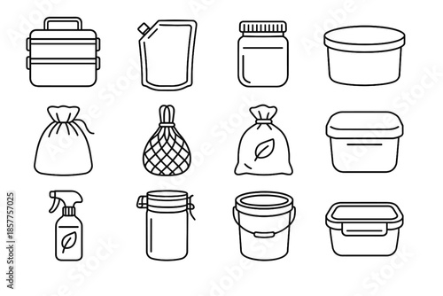 Icon sack soap icons box canister eco pouch bag fruit bucket container