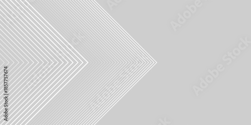 White arrows background. Abstract triangle gradient wallpaper. Repeated arrow stripes backdrop for flyer, banner, poster, presentation. Thin to thick linear game or sport texture. Vector masculine bg