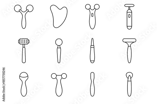 Steel vector wand tool shape face vibrating massage ball sha tools icon