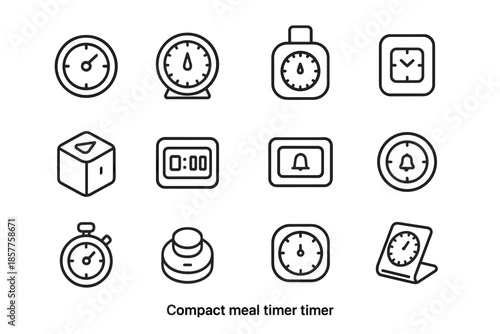 Countdown icon compact foldable timer stopwatch vector small mini icons plate alarm