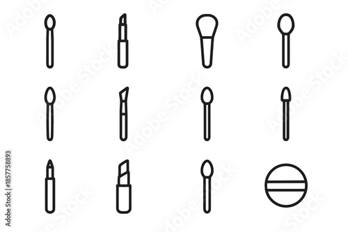 Minimal lip vector wand shaping brush case makeup slim mask icon tip