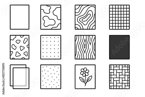 Decorative paper texture translucent icons vector print chalkboard sheet dot note icon