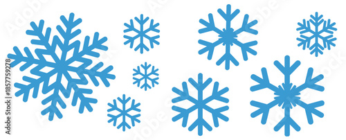 background white with snowflake set vector, frozen winter decoration elements, christmas holiday ornaments, crystalline ice shapes, and cold seasonal aesthetic design for festive greeting card pattern